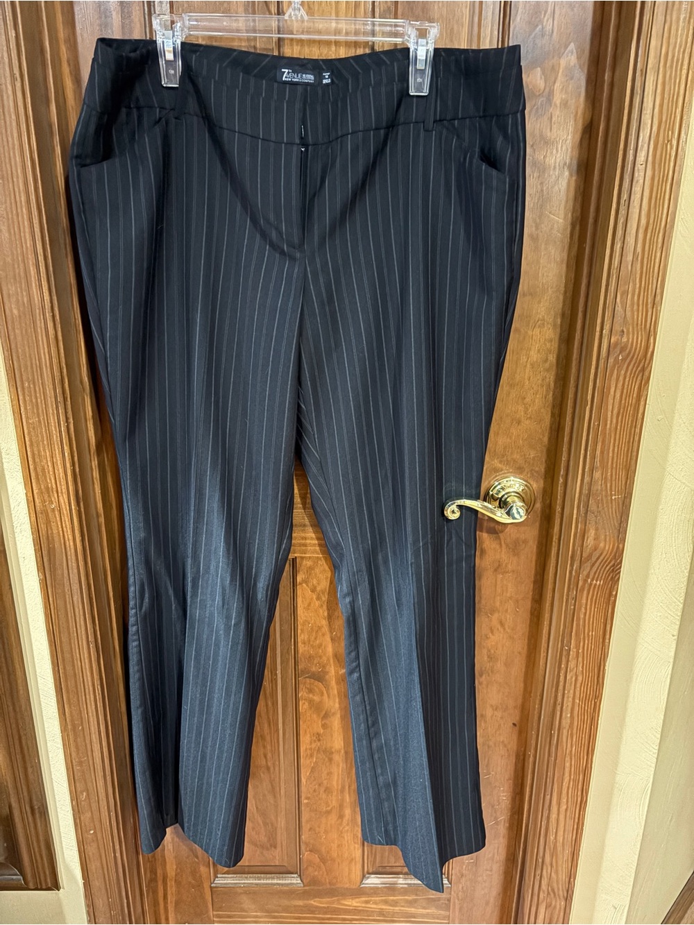 New York & Company Black Pinstripe Women's Dress Pants